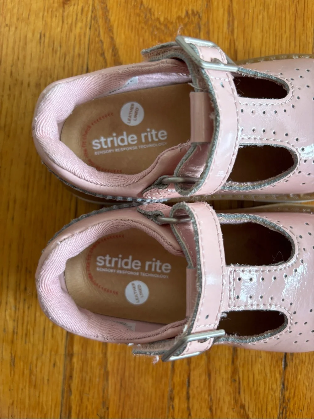 Stride Rite Pink Patent T-Strap Mary Jane Shoes